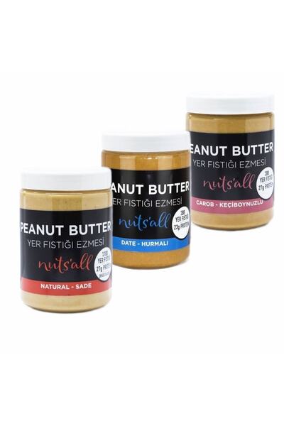 nutsall Sade Hurmalı Keçiboynuzlu Fıstık Ezmesi 1 Kg X 3 Adet