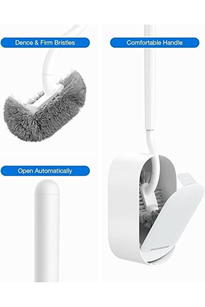 Arabest Toilet Brush Set,Ergonomic Design,Compact,Durable,for Dead-End Cleani...