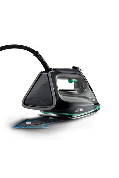 Braun مكواة تكس ستايل 5، 2700 واط، قاعدة سيراميك فائقة، تقنية فري جلايد ثلاثية الأبعاد، طرف دقيق، وظيفة البخار، إيقاف تلقائي للسلامة، خزان 300 مل، SI5277، أسود/أزرق/أخضر