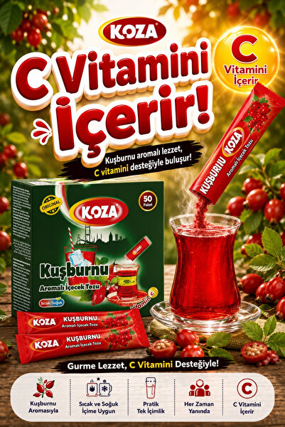 Koza Gurmelerin Seçimi Pratik Lezzet Kuşburnu Aromalı Tek İçimlik Premium Kuşburnu Çayı 50 Stick