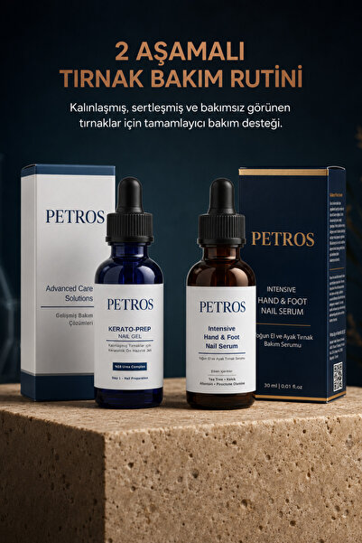 PETROS 2 Aşamalı Tırnak Bakım Seti | Kerato-Prep Jel 30 ml + Yoğun Bakım Seru...