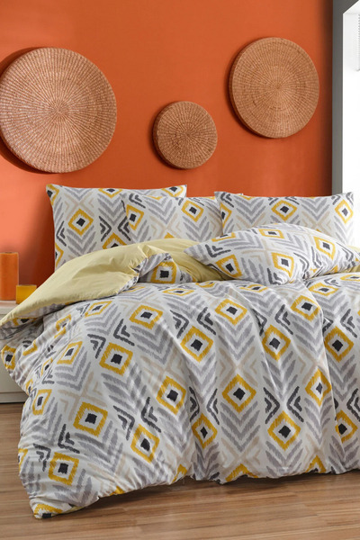 Loyal Home Enza Double Cotton Duvet Cover Set |   4 Pieces |   Set with Sheet...