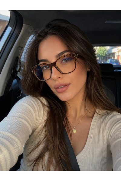 LEXA SHOP Mavi Işık Korumalı Optik Uyumlu Leopar Desenli Kadın Şeffaf Ekran G...