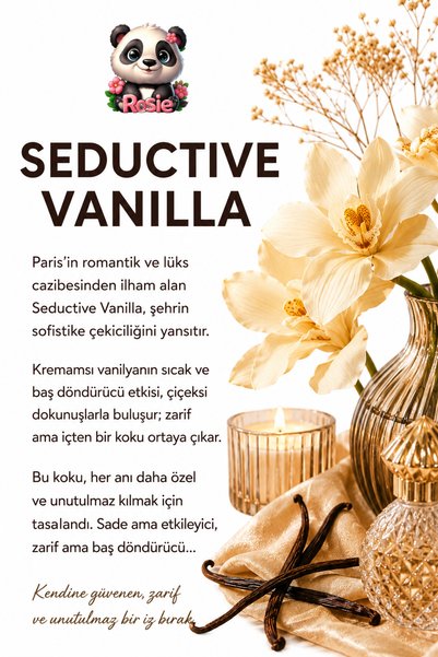 Rosie Seductive Vanilla 100 ml Çubuklu Oda Kokusu – Baştan Çıkarıcı Vanilya Kokusu
