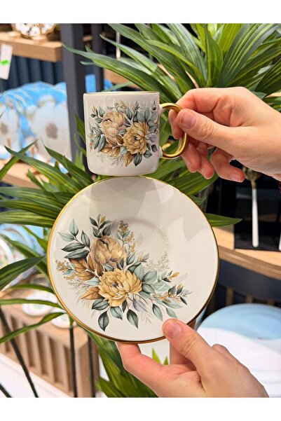 Onedekor 6'lı Green Flower Kahve Fincan Takımı