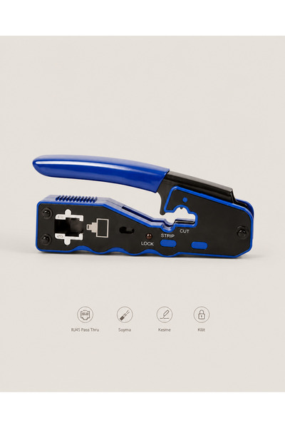 Derwell Yeni Nesil Ez RJ45 Crimper Geçişli Çok Işlevli Ethernet Sıkma Pensesi...