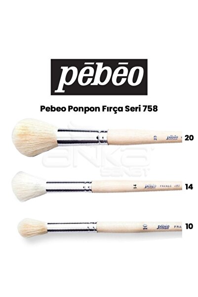Pebeo 758-AL Serisi Mop Ponpon Fırça no:12 Kaliteli Sert Beyaz Sentetik Yağlı...