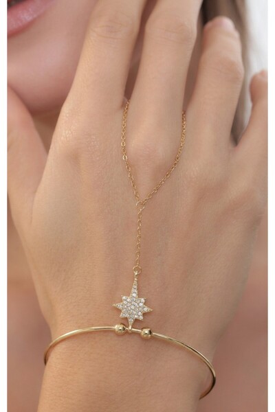 Bijuty Women's Cuffed Bracelet - Gold Color (with Surprise Gift)
