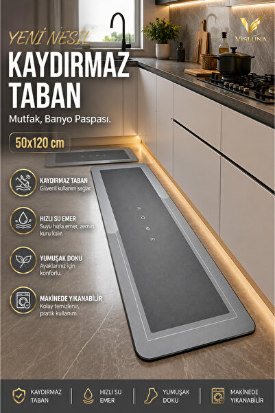 New Generation Anti-Slip Base Kitchen, Bath Mat 50x120 cm