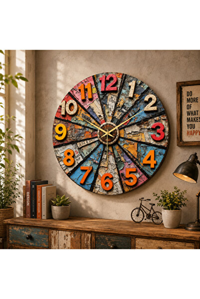 AA Shop Renkli Baskı Desenli Sayılı Yılbaşı Hediyelik Ahşap Sessiz Tablo Duva...