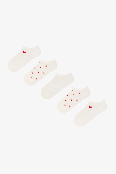 Penti Red Heart 5li Sneaker Çorabı