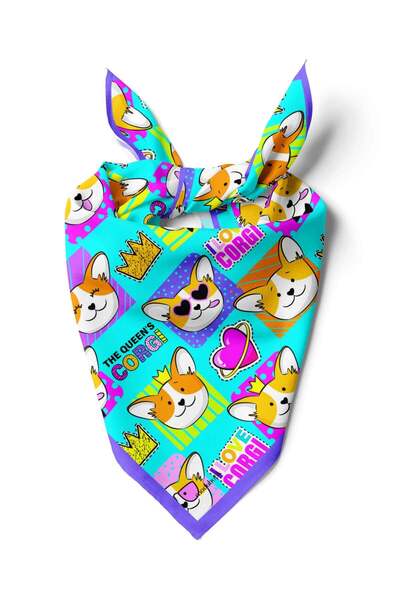 Modabutik G104 Violla Köpek Desenli Bandana