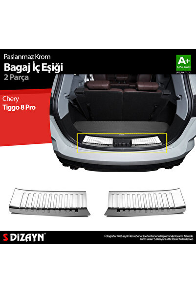 S Dizayn S-Dizayn Chery Tiggo 8 Pro Krom Bagaj İç Eşiği 2022-2025 A+ Kalite 5...