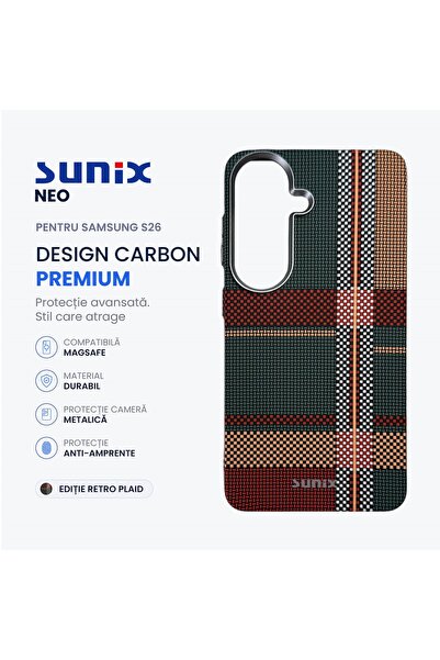 Sunix Husa Neo pentru Samsung S26 S942, Compatibila MagSafe, Design Carbon Pr...