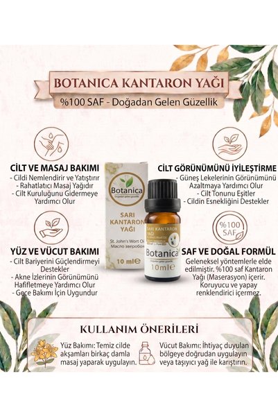 botanica 100% Pure St. John's Wort Oil 10 ml – Hypericin Extract Barrier Repairing and Anti-Blemish Intensive Skin Care Liquid