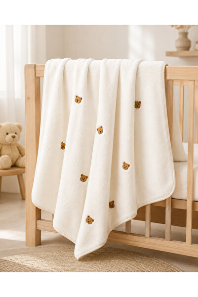 Rocha Baby Welsoft Bebek Battaniyesi - Yumuşak Dokulu, 90x100 cm, Ayıcık İşle...