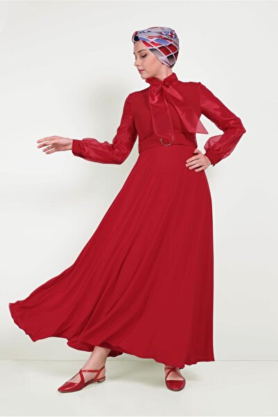 Alvina Neck Tie Towel Detailed Dress 40459