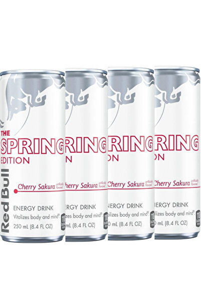Red Bull Energy Drink Spring Edition, Cherry Flavor Sakura 250ml. Pack of 4 B...