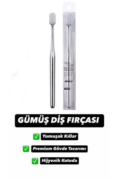 BIJIE Silver Color White Bristle Head Toothbrush (1 Pcs)