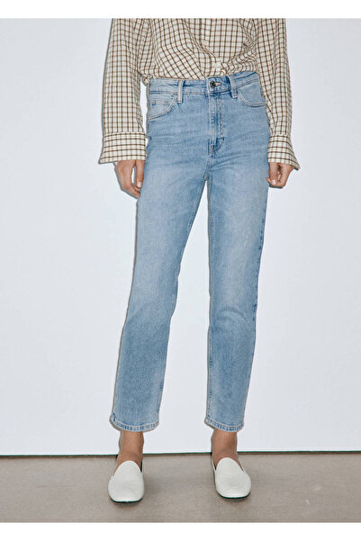 MANGO Woman Newmom confort yüksek belli jean pantolon