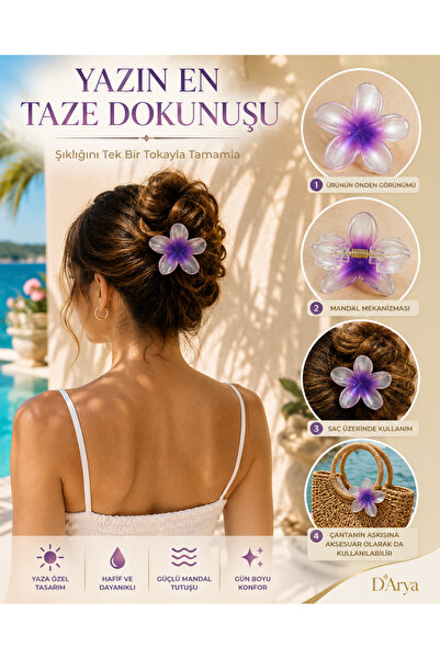 Darya Dd403 Purple Lotus Flower Hair Clip