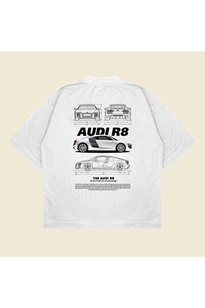 Tarzsokak Audi R8 Boxy Fit Oversize kroj Unisex Majica – Štampano T-Shirt |
