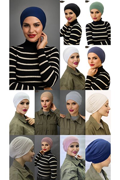 ALDAIYR 13 Hijab Elastic Non-Slip Seamless Snap-On Sea Cap Practical Cap
