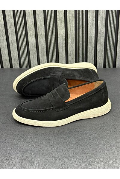 Greyybull Shoes pantofi renzo tip loafer din piele intoarsa neagra