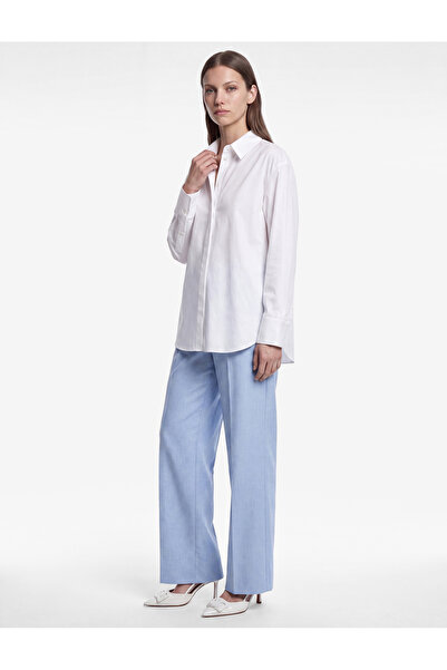 Koton High Waist Linen Look Wide Leg Pants