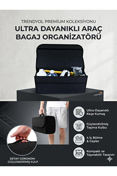 Ankaflex Araba Araç Oto Pratik Kolay Eşya Malzeme Alet Koyma Çantası Araba Arkası Içi Çanta Bagaj Düzenleyici