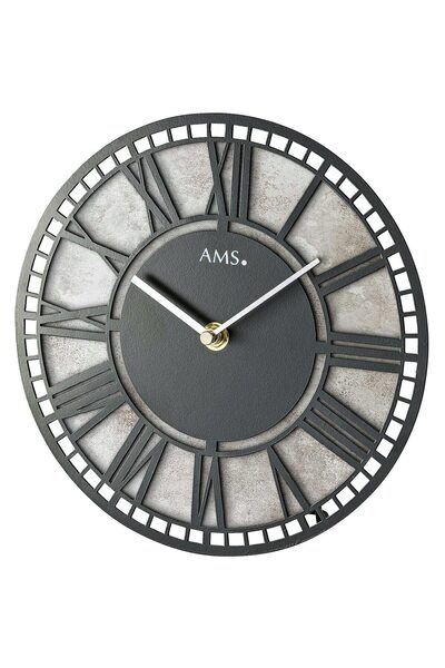AMS Ceas de perete 1233, cuarț, negru, analogic, modern