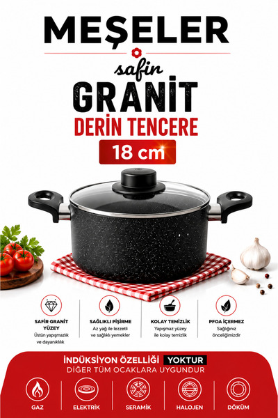 MEŞELER safir granit derin tencere