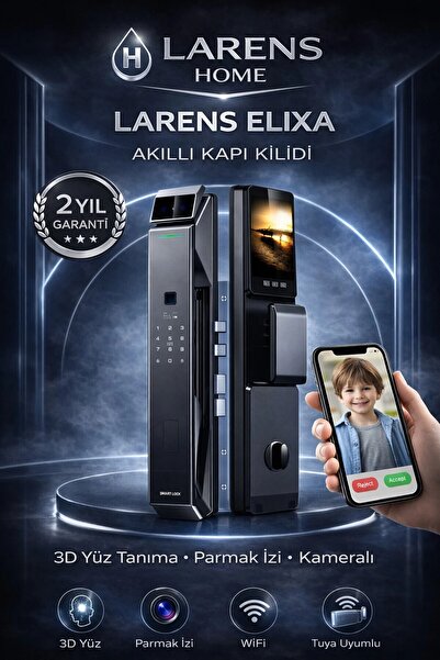 Larens LUXERA X9 Pro Akıllı Kapı Kilidi – Yüz Tanıma, Parmak İzi, Şifre, Kart...
