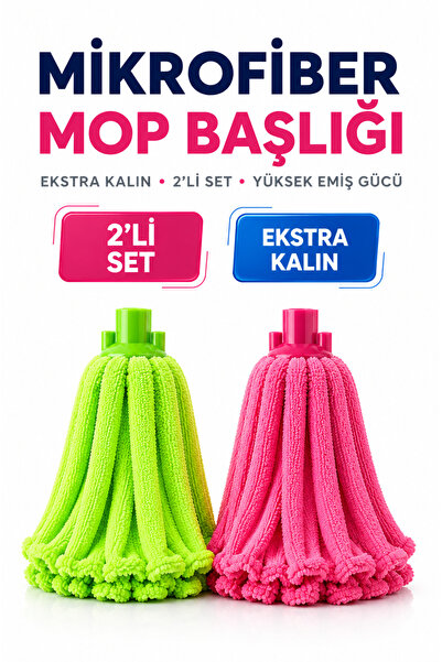Delvos 2'li Set Premium Havlu Yedek Mop Süper Mop Emici Mikrofiber Havlu Emic...
