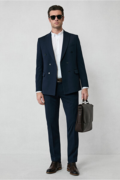 Kiğılı 7 Drop Slim Fit Dar Kesim Mevsimlik Kruvaze Takım Elbise