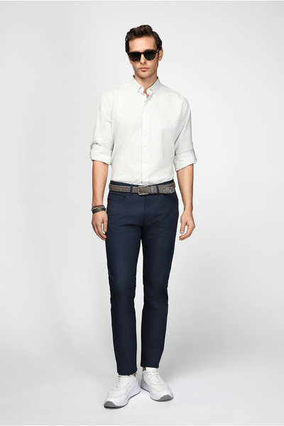 Kiğılı Regular Fit Standard Cut Lycra Patterned Canvas / Chino Trousers