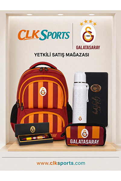 Galatasaray School-Backpack, Double Eyed Pen Bag - Licensed Steel Thermos Pre...