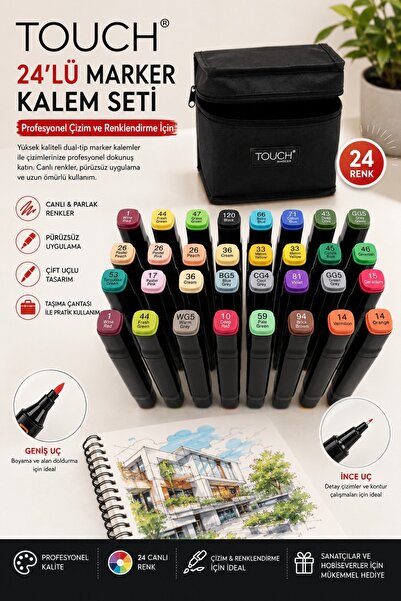 Genel Markalar Marker kalem Touch marka 24'lü set