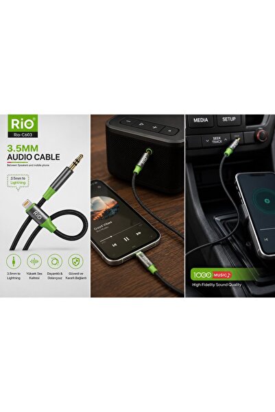 RİO TECH كابل صوت لايتنينج 3.5 ملم طراز Rio-C603