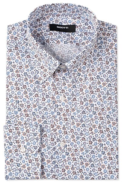 Bigotti Camasa Slim alba print floral
