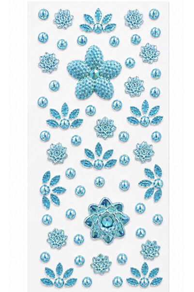 Giraffe PK Sticker Taş Sticker Mavi Yapışkanlı Saç , Yüz Ve Tırnak Taşı Yılba...