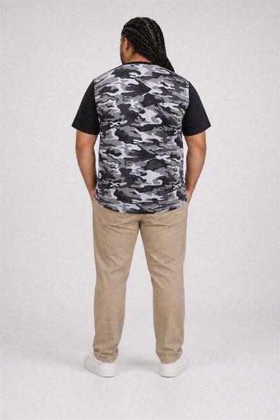 Starbattal Big Size Shoulder Line Camouflage Men's T-Shirt 23147 Fume