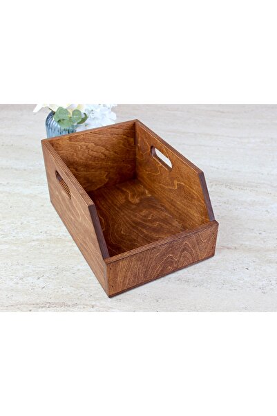 Limon Dekor Ahşap Plak Kutusu ve Organizer Sandık (7 İnç - 45lik)- Birch Wood 7" Record Box