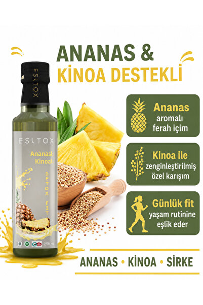esltox Detox Fit Ananas & Kinoalı Ödem Atmaya Kilo Vermeye Yardımcı Sirke 250 ml