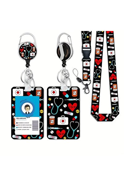Choice Keychain with Detachable Lanyard, Pull Back Clip, Stethoscope Holder a...