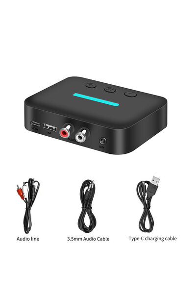 Kebidumei محول استقبال صوت بلوتوث 5.3 USB أسود اللون، ستيريو لاسلكي، موسيقى، ...