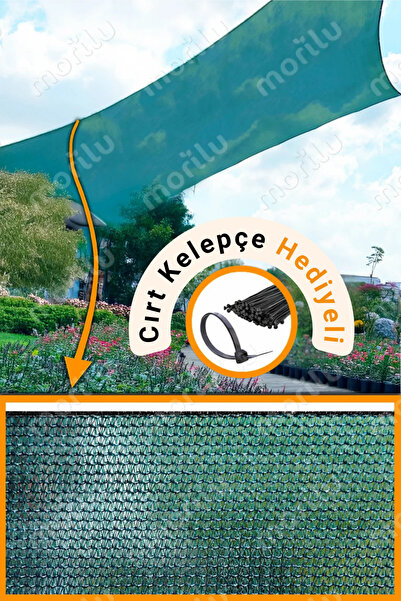 Morilu %75lik Gölgelik YEŞİL FİLE Perde - OVERLOKLU - Jüt Sera Gölgeliği - İn...