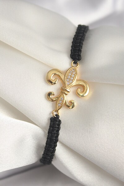 Inure Jewelry Brass Gold Color Zircon Stone Lily Figure Elevator Macrame Mode...