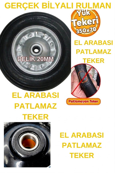 KL HOME Gerçek Rulmanlı El Arabası Yük Arabası Dolma Teker