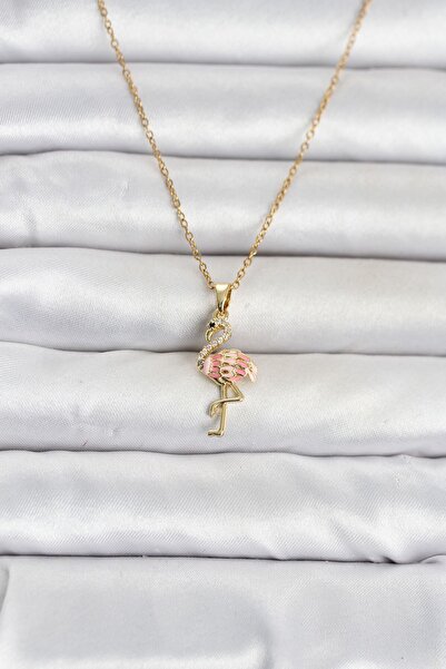 Inure Jewelry 316L Steel Chain Gold Color Flamingo Model Women's Necklace